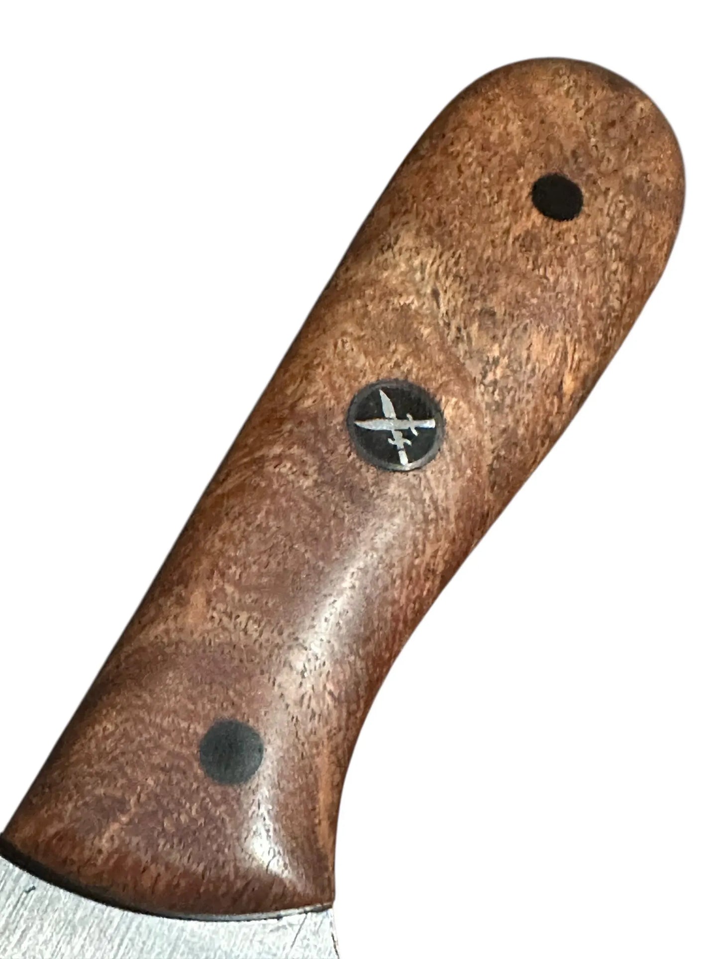 RockinEDC Handmade 1095 Mesquite EDC Knife w/ Black G10 & Black Leather Sheath Fixed Blade Texas Made