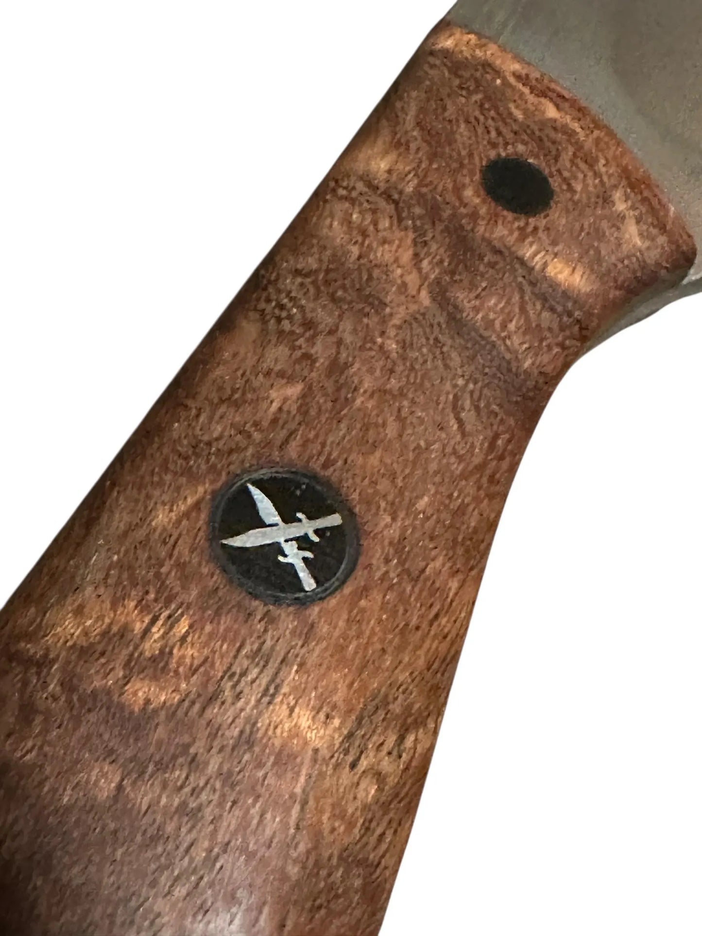 RockinEDC Handmade 1095 Mesquite EDC Knife w/ Black G10 & Black Leather Sheath Fixed Blade Texas Made