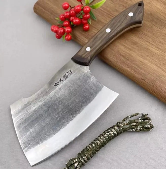 Forged Butcher Cleaver & Bone Chopper Set | 8CrMoV13 Heavy Kitchen Knives