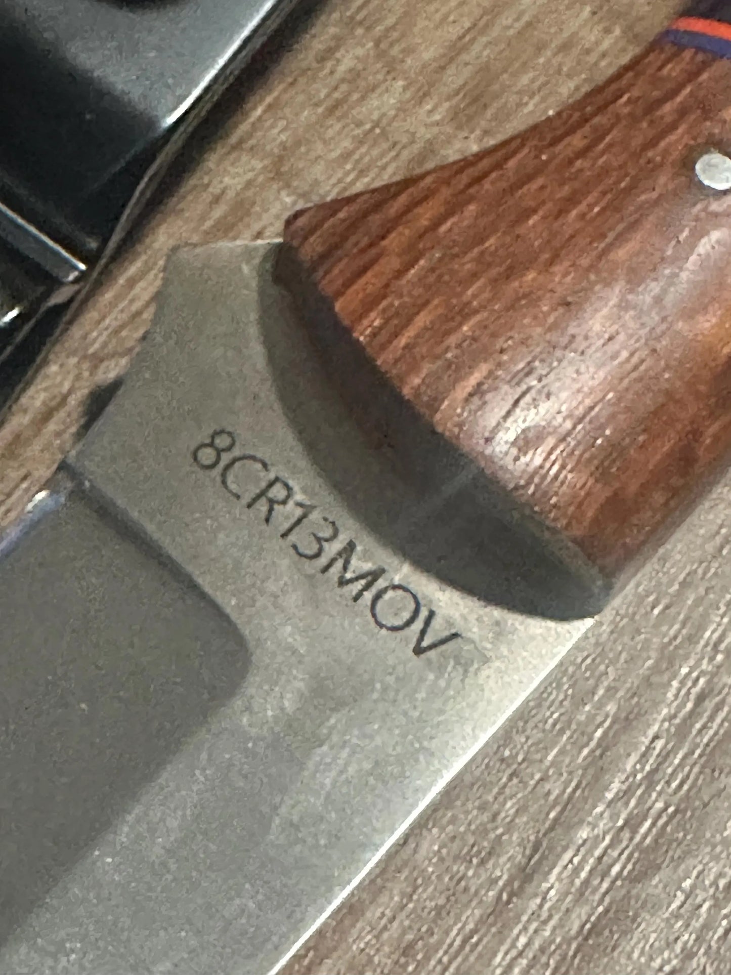 Handmade Fixed Blade EDC Knife 8” Overall, 3.5” Blade Custom Wood Black Kydex Sheath RockinEDC Leapordwood & Rosewood