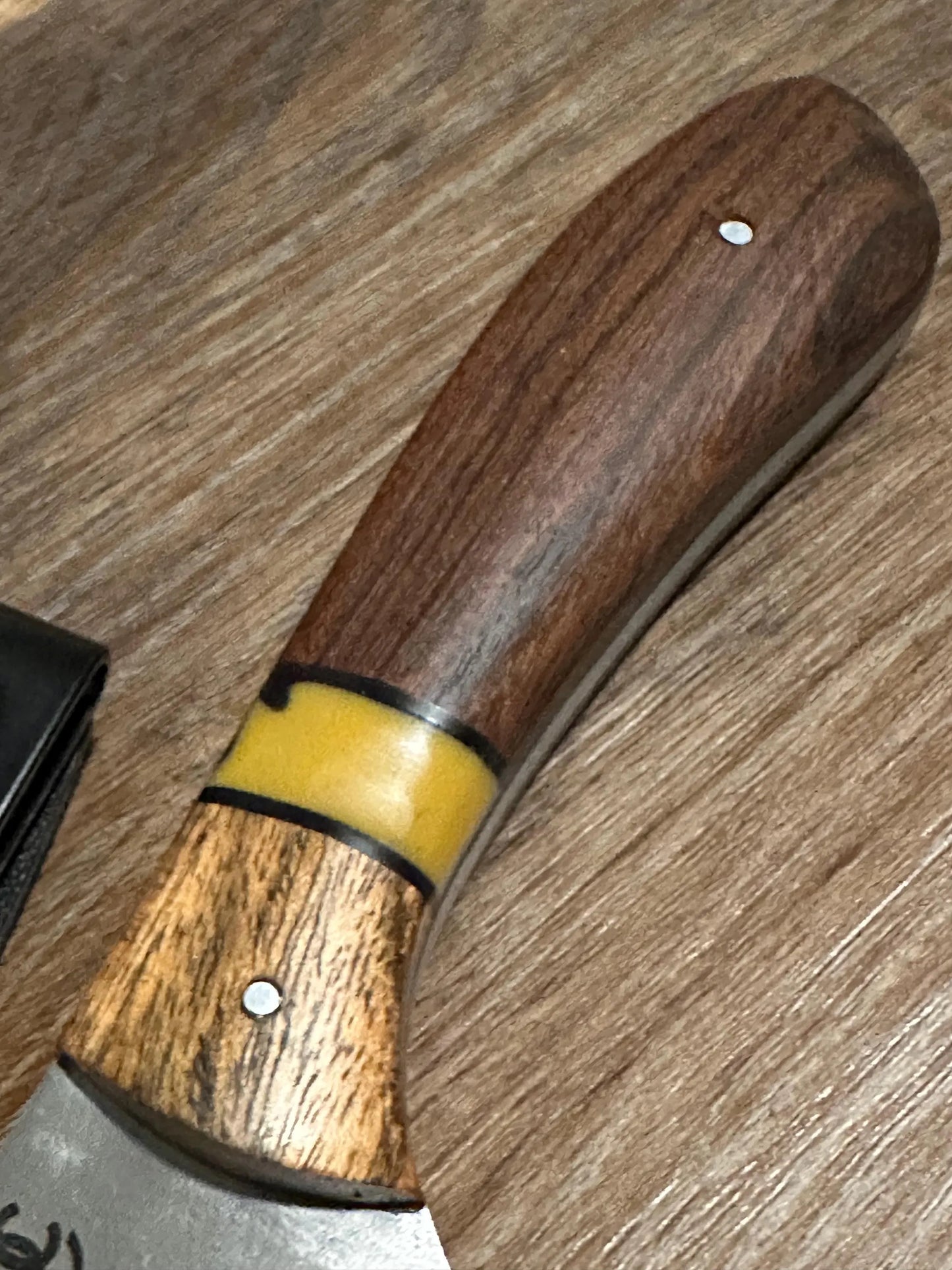RockinEDC 8” Fixed Blade 8CR13MOV Steel Wood Handle Kydex Sheath FREE Engraving Texas Made Hunting Camping Fishing Rosewood & Bocate