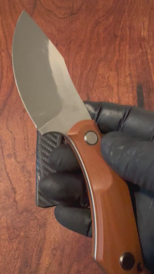 Compact Fixed Blade Knife – Brown Handle w/ Sheath Compact Tactical EDC 7” Overall