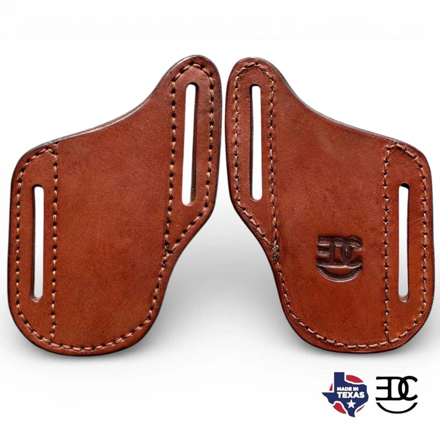 RockinEDC Leather Texas Pancake Sheath Fits 4.25 Trapper Knife Holster Handmade
