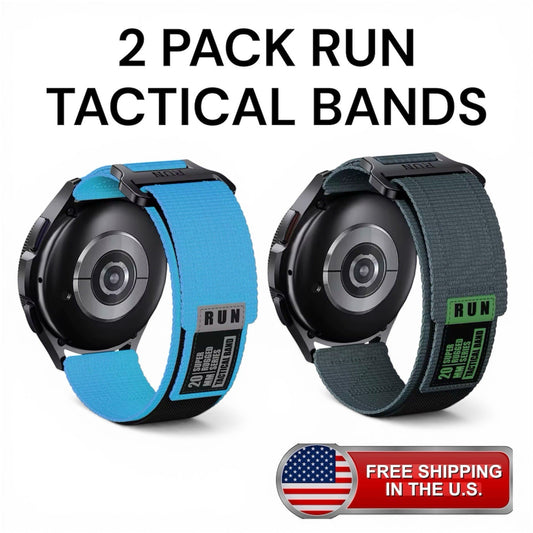 22mm Tactical Nylon Watch Bands 2 Pack Rugged Sports Strap Military Teal/ Gray